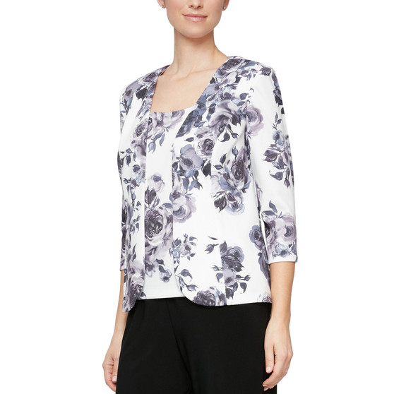 Women's 2-Pc. Floral-Print Jacket & Shell