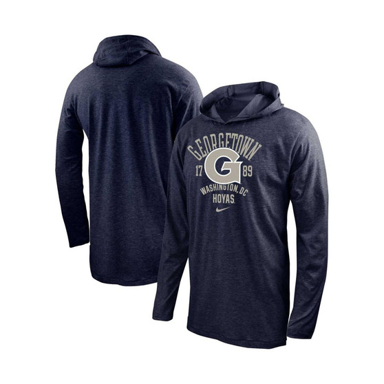 Men's Navy Georgetown Hoyas Performance Long Sleeve Hoodie T-shirt
