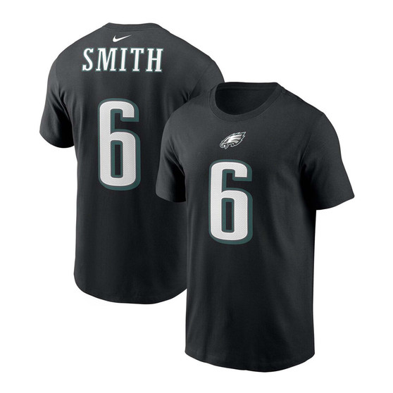 Men's DeVonta Smith Black Philadelphia Eagles 2021 NFL Draft First Round Pick Player Name and Number T-shirt