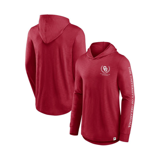 Men's Branded Crimson Oklahoma Sooners Photo Finish Hoodie Long Sleeve T-shirt