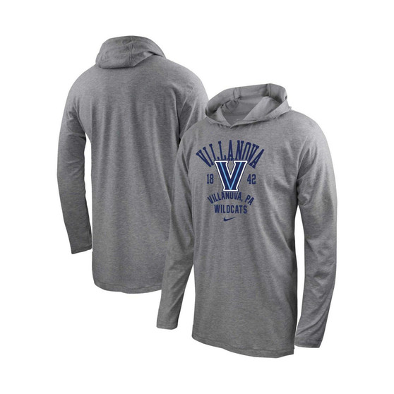 Men's Heather Gray Villanova Wildcats Performance Long Sleeve Hoodie T-shirt