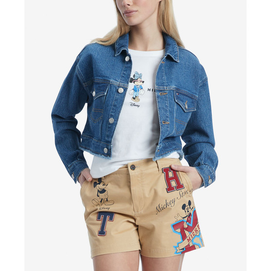 Women's TH X Disney Frayed-Hem Denim Jacket