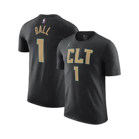Men's Brand LaMelo Ball Black Charlotte Hornets 2022/23 City Edition Name and Number T-shirt