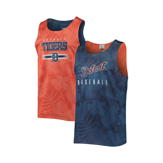 Men's Navy Detroit Tigers Floral Reversible Mesh Tank Top