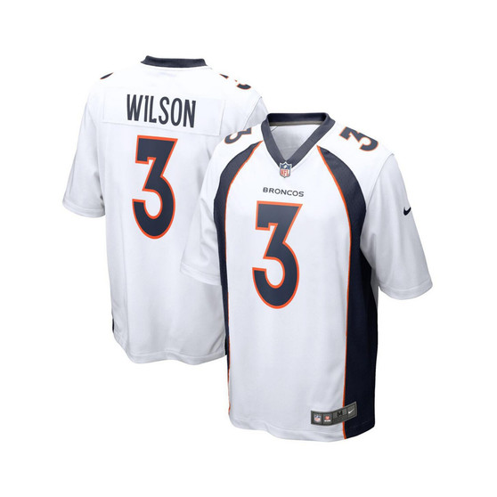 Men's Russell Wilson White Denver Broncos Game Jersey