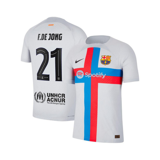 Men's Frenkie de Jong Gray Barcelona 2022/23 Third Vapor Match Authentic Player Jersey