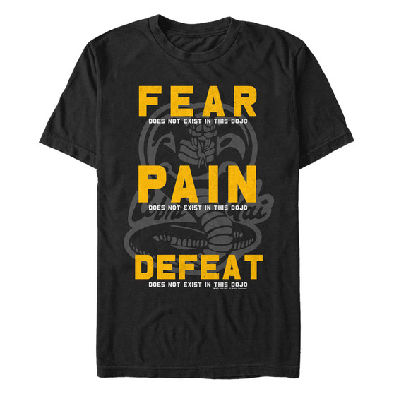 Men's Fear Pain Defeat Motto Short Sleeve T- shirt