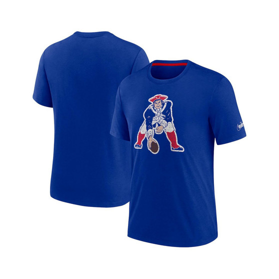 Men's Royal New England Patriots Rewind Playback Logo Tri-Blend T-shirt
