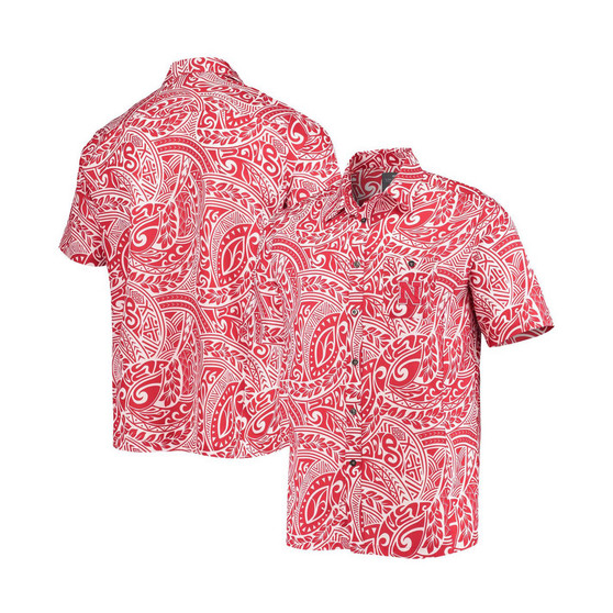 Men's Scarlet Nebraska Huskers Make Like A Tree Camp Button-Up Shirt