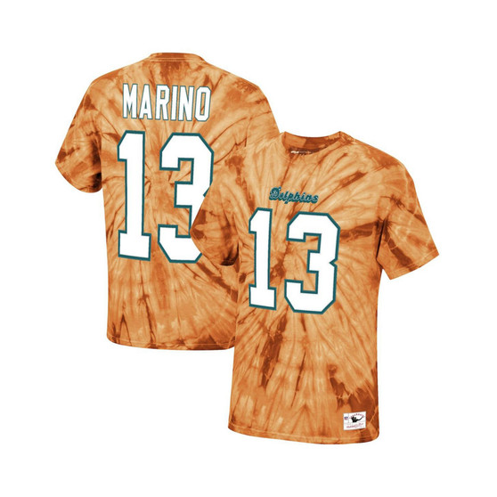 Men's Dan Marino Orange Miami Dolphins Tie-Dye Retired Player Name and Number T-shirt