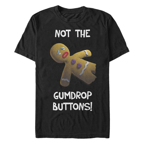 Shrek Men's Gingerbread Man Gumdrop Buttons Short Sleeve T-Shirt