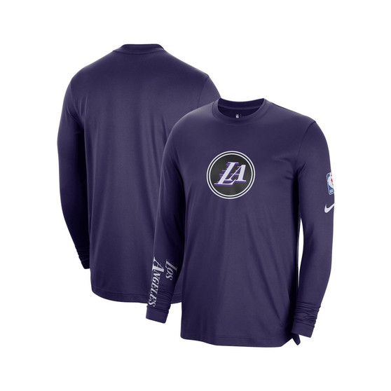 Men's Charcoal Los Angeles Lakers 2022/23 City Edition Pregame Warmup Long Sleeve Shooting Shirt