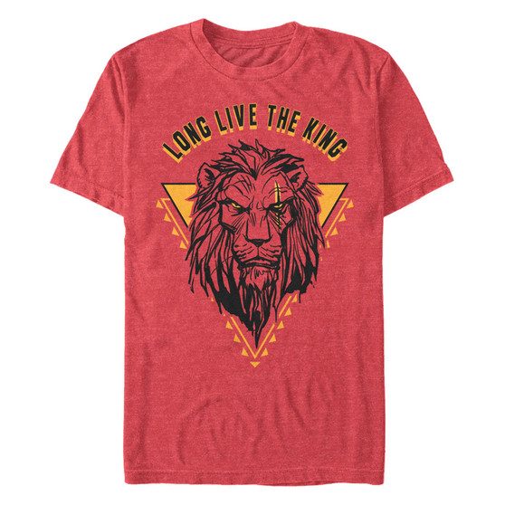 Disney Men's The Lion King Live Action Scar Geometric Triangle Short Sleeve T-Shirt