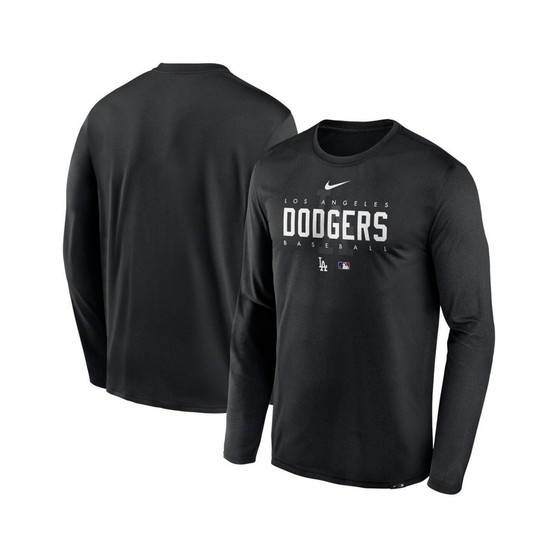 Men's Black Los Angeles Dodgers Authentic Collection Team Logo Legend Performance Long Sleeve T-shirt