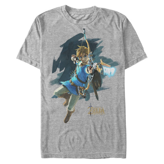 Nintendo Men's Legend of Zelda Breath of The Wind Links Jump Shot Short Sleeve T-Shirt