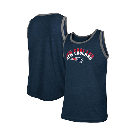 Men's Heathered Navy New England Patriots Ringer Tri-Blend Tank Top