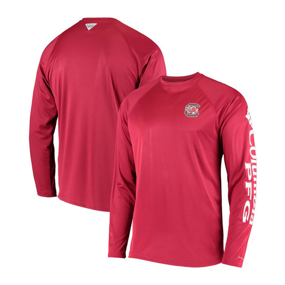 Men's PFG Garnet South Carolina Gamecocks Terminal Tackle Omni-Shade Long Sleeve T-shirt