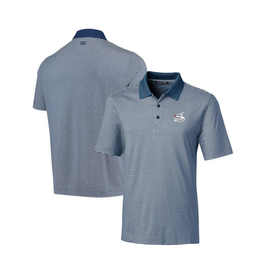Men's Cutter Buck Navy Chicago White Sox Cooperstown Collection Forge Tonal Stripe DryTec Polo Shirt
