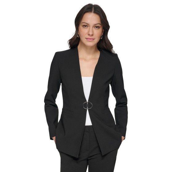 Women's Collarless Hardware Blazer