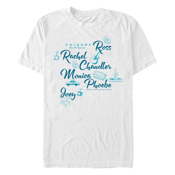 Friends Men's Character Names and Icons Short Sleeve T-Shirt
