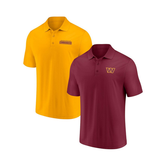 Men's Branded Burgundy, Gold Washington Commanders Dueling Two-Pack Polo Shirt Set