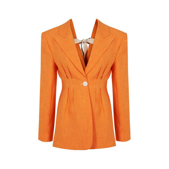 Women's Linen Jacket with Back Detail