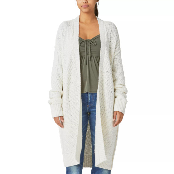 Women's Textured Long Cardigan Sweater