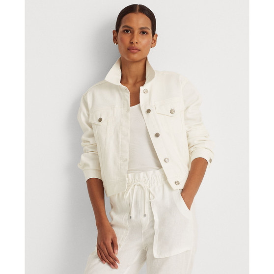 Boxy Fit White Wash Denim Jacket