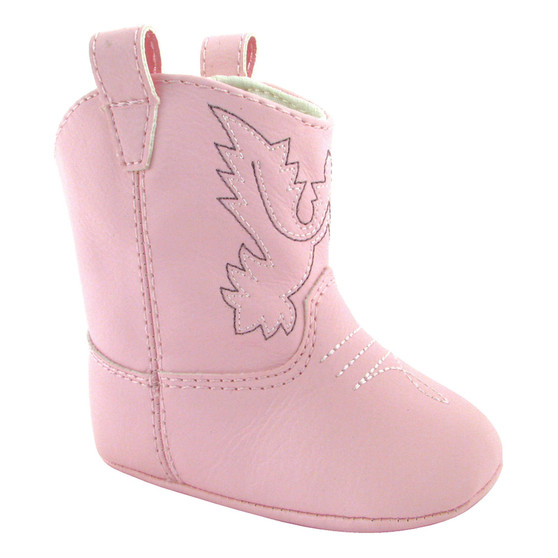 Baby Girl Western Boot with Embroidery and Piping