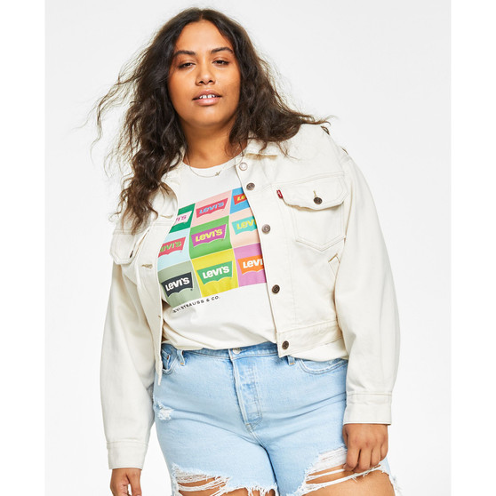 Trendy Plus Size Cotton Baggy Trucker Jacket