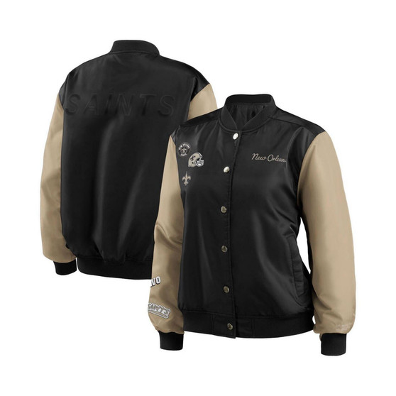 Women's Black New Orleans Saints Bomber Full-Snap Jacket