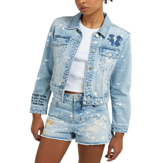 Women's Stevie Paint Splatter Denim Jacket