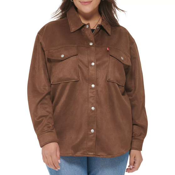 Trendy Plus Size Faux-Suede Shacket