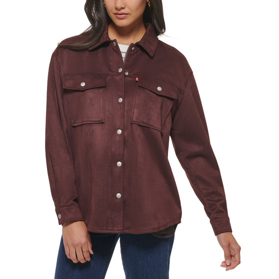 Women's Soft Faux Suede Relaxed Shacket Jacket