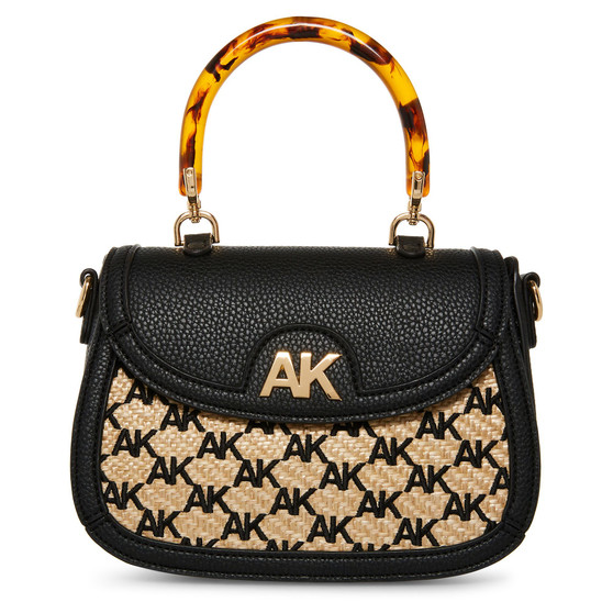 Flap Satchel in Embroidered AK Straw
