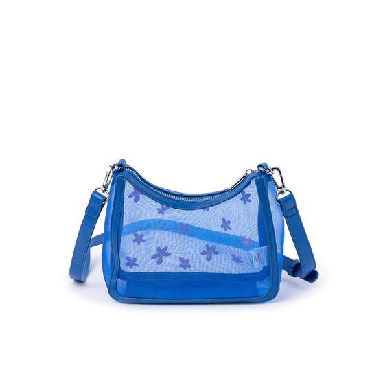 Maia Blue Mesh Crossbody Bag