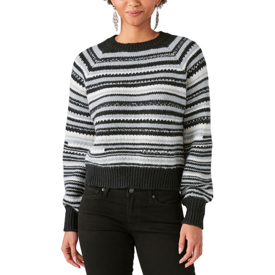 Women's Striped Crewneck Long-Sleeve Sweater
