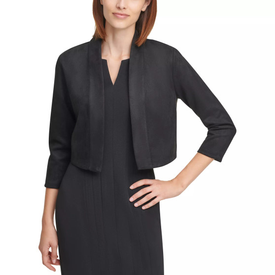 Women's Faux-Suede 3/4-Sleeve Shrug