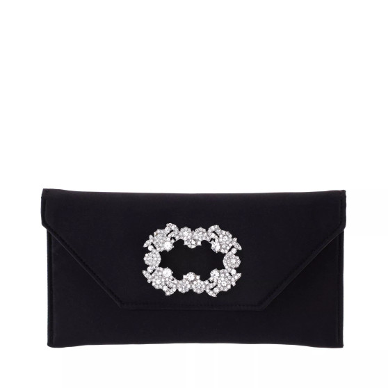 Women's Envelope Clutch with Crystal Buckle