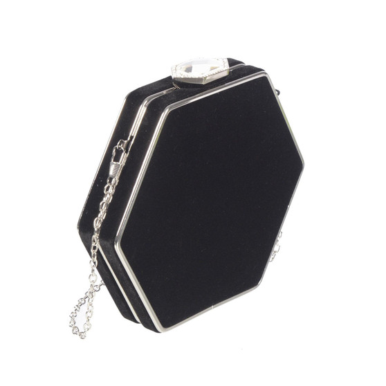 Ladies Velvet Evening Bag with Jewel Closure