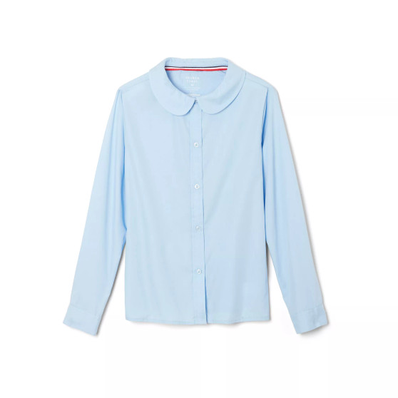 Little Girls Long Sleeve Modern Peter Pan Collar Blouse