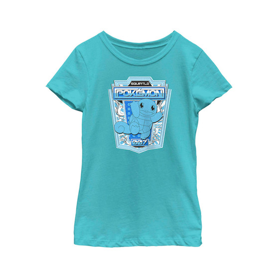 Girl's Pokemon Squirtle Metallic Badge Child T-Shirt