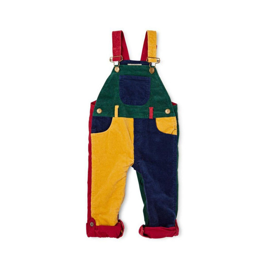 Child Girl and Child Boy Patchwork Cord Overalls