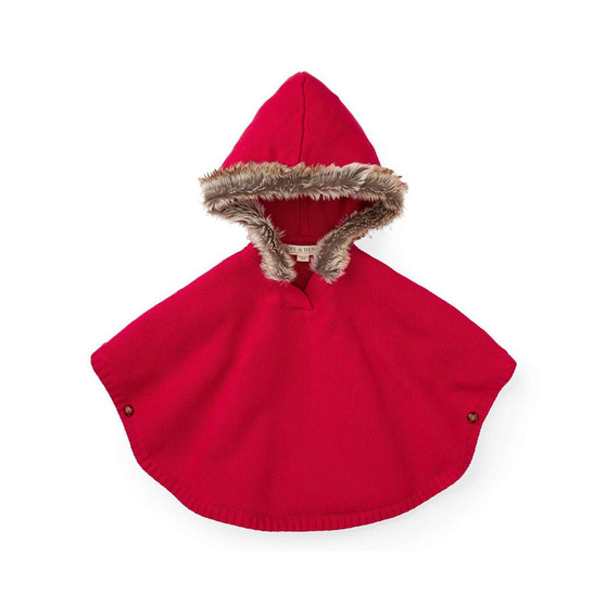 Girls' Sweater Cape with Trim, Kids