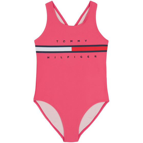 Little Girls Signature Flag Crisscross One Piece Swimsuit