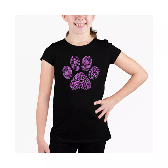 Big Girl's Word Art T-shirt - XOXO Dog Paw