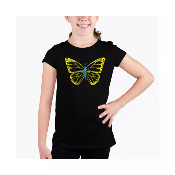 Big Girl's Word Art T-shirt - Butterfly