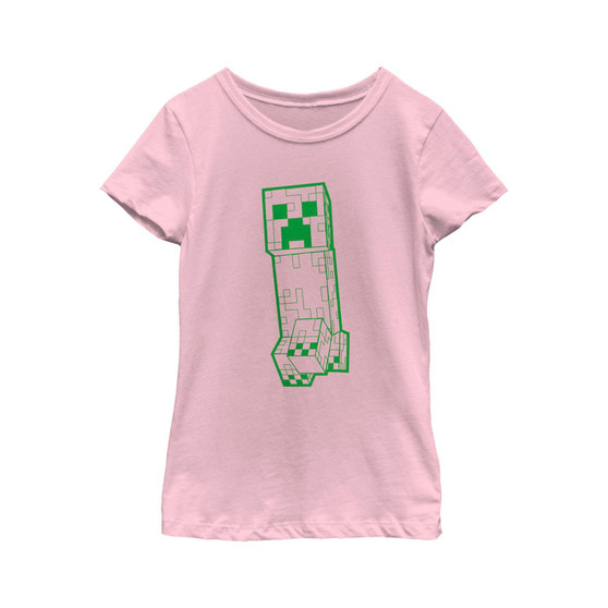 Girl's Minecraft Creeper Outline  Child T-Shirt
