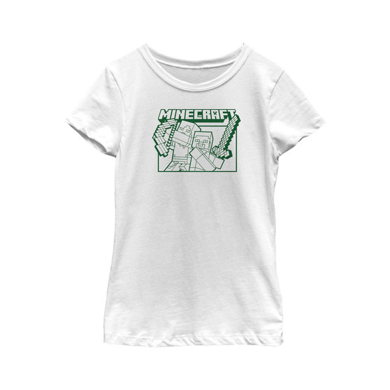 Girl's Minecraft Steve and Alex Attack  Child T-Shirt