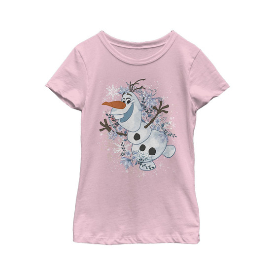 Girl's Frozen Olaf Dancing Snowflake Storm Child T-Shirt